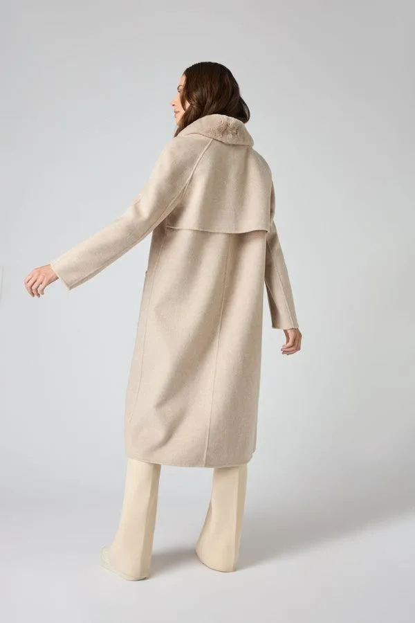 Women Women039s Fur Collar Woven CoatIn Beige Brown Beige Brown NPeal Coats and Jackets