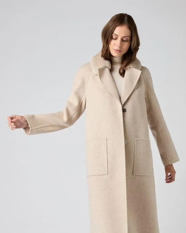 Women Women039s Fur Collar Woven CoatIn Beige Brown Beige Brown NPeal Coats and Jackets