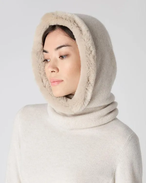 Women Women039s Fur Trim Ski HoodIn Ecru White Ecru White NPeal Hats
