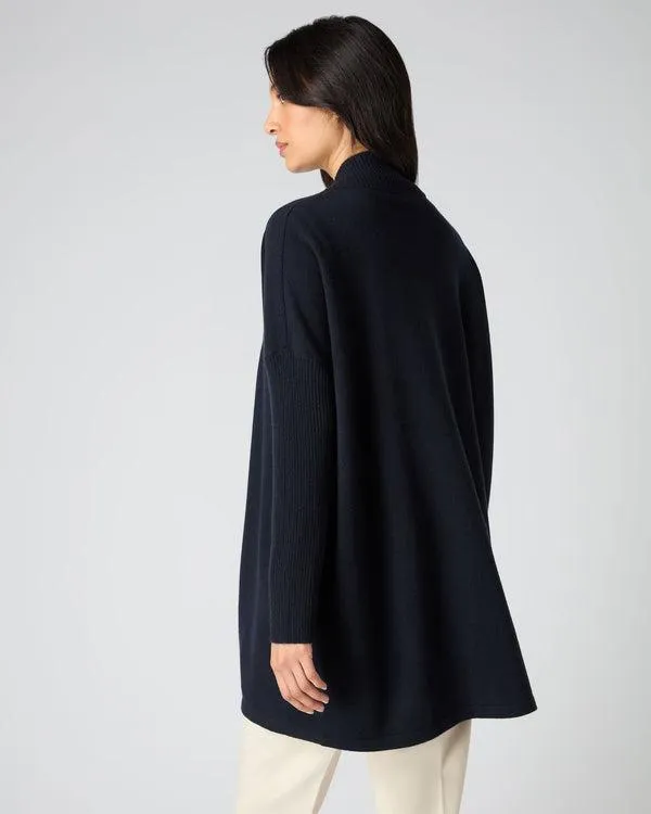 Women Women039s Long Relaxed Cashmere CardiganIn Navy Blue Navy Blue NPeal Cardigans