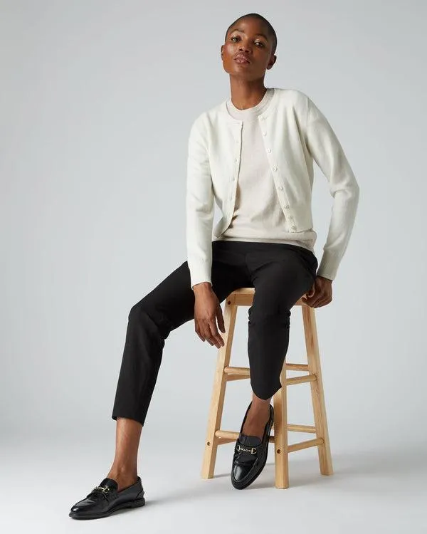 Women Women039s Long Sleeve Cropped Cashmere CardiganIn New Ivory White New Ivory White NPeal Cardigans