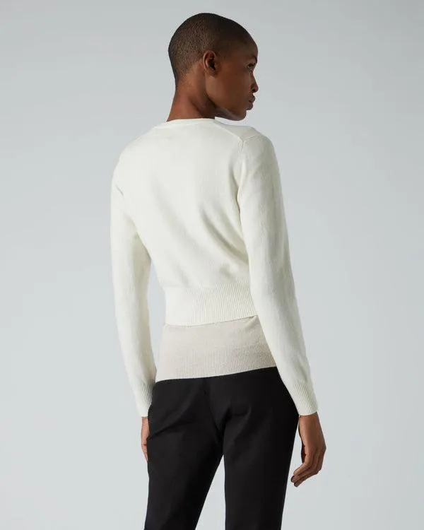 Women Women039s Long Sleeve Cropped Cashmere CardiganIn New Ivory White New Ivory White NPeal Cardigans