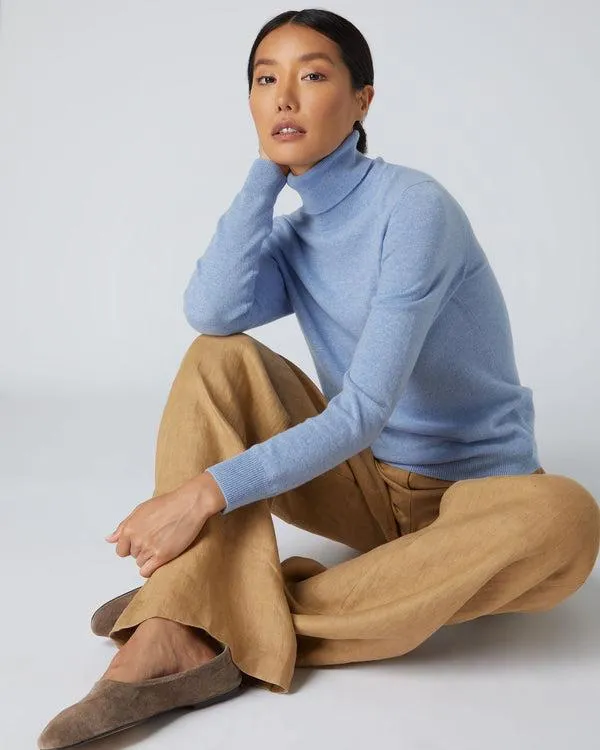Women Women039s Polo Neck Cashmere SweaterIn Cornflower Blue Cornflower Blue NPeal Turtle Necks Women Women039s Polo Neck Cashmere SweaterIn Cornflower Blue Cornflower Blue NPeal Turtle Necks
