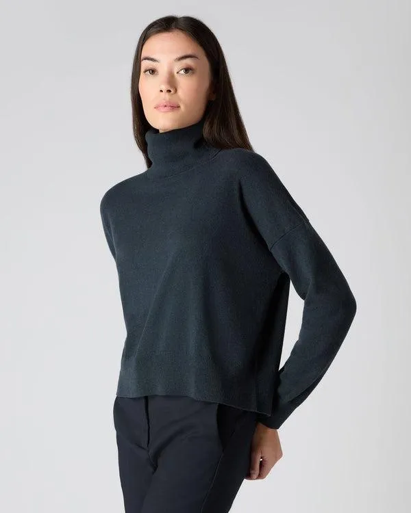 Women Women039s Relaxed Turtle Neck Cashmere SweaterIn Grigio Blue Grigio Blue NPeal Turtle Necks