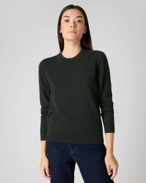 Women Women039s Round Neck Cashmere SweaterIn Dark Green Dark Green NPeal Round Necks