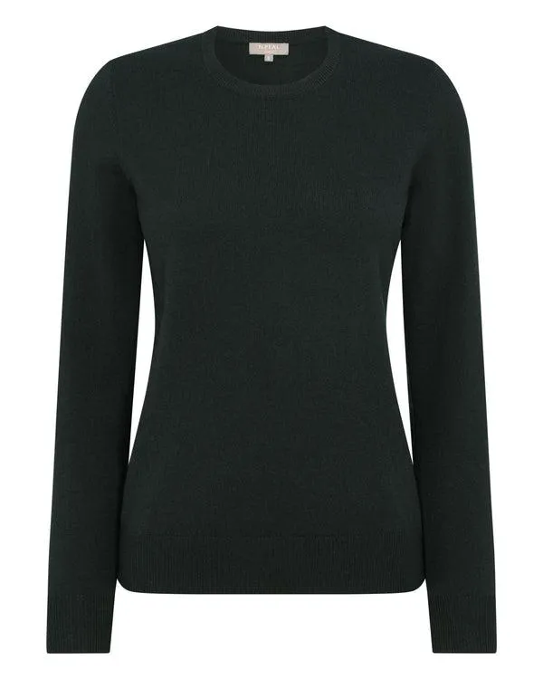 Women Women039s Round Neck Cashmere SweaterIn Dark Green Dark Green NPeal Round Necks
