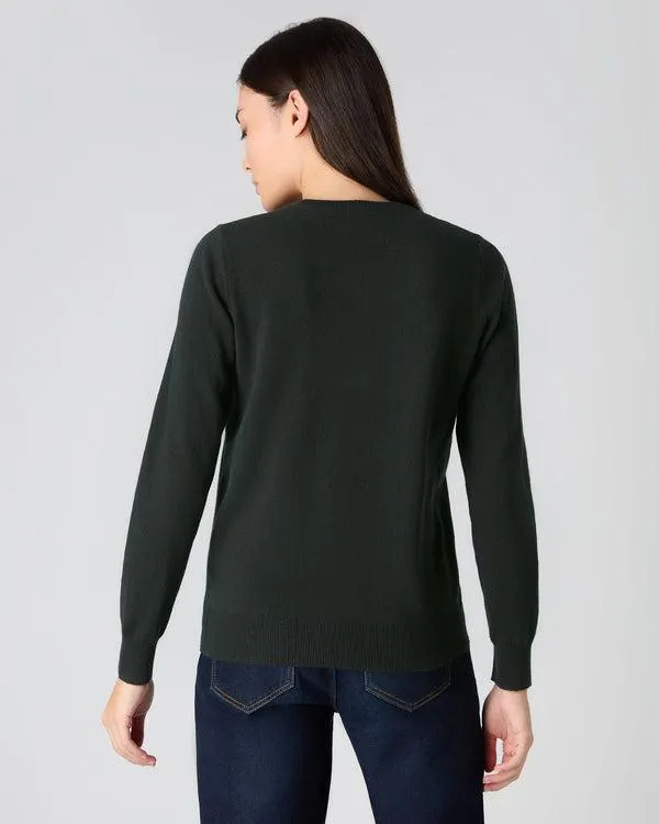 Women Women039s Round Neck Cashmere SweaterIn Dark Green Dark Green NPeal Round Necks