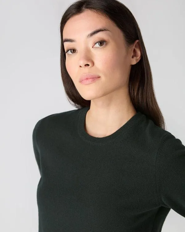 Women Women039s Round Neck Cashmere SweaterIn Dark Green Dark Green NPeal Round Necks