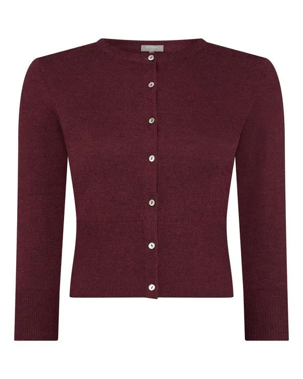 Women Women039s Superfine Cropped Cashmere CardiganIn Burgundy Red Burgundy Red NPeal Cardigans