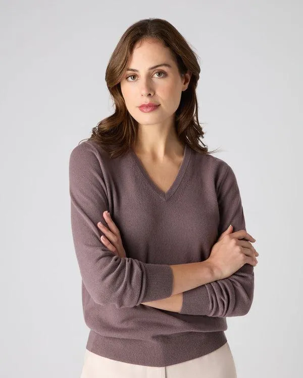 Women Women039s V Neck Cashmere SweaterIn Grape Purple Grape Purple NPeal V Necks