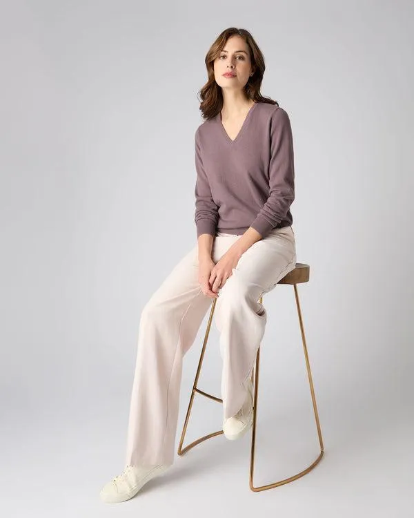Women Women039s V Neck Cashmere SweaterIn Grape Purple Grape Purple NPeal V Necks