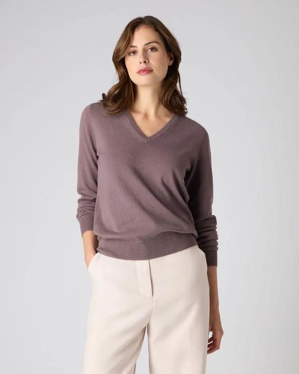 Women Women039s V Neck Cashmere SweaterIn Grape Purple Grape Purple NPeal V Necks