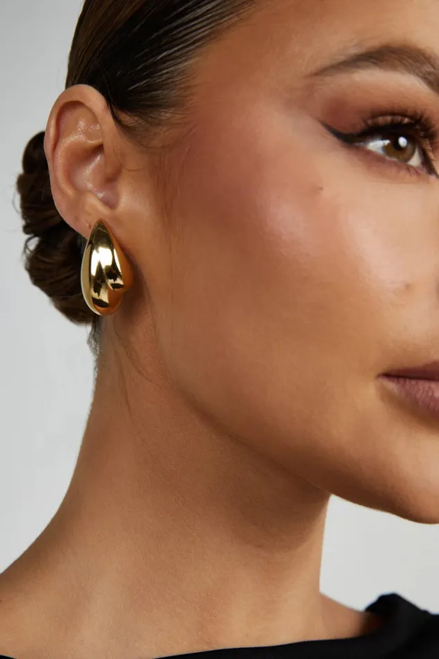Women Zadie Double Teardrop Earrings 8211 Gold Gold Meshki Bridesmaids