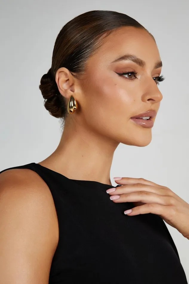 Women Zadie Double Teardrop Earrings 8211 Gold Gold Meshki Bridesmaids