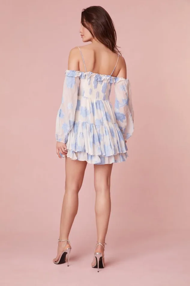 Women Zennia OffShoulder Silk Mini Dress Blueberry Forest LoveShackFancy Dresses Women Zennia OffShoulder Silk Mini Dress Blueberry Forest LoveShackFancy Dresses