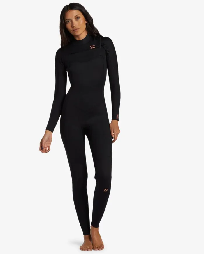 Womens 43mm Foil Chest Zip Wetsuit Black Billabong Wetsuits