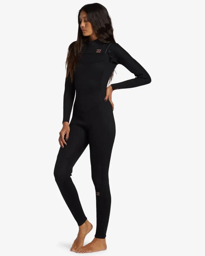 Womens 43mm Foil Chest Zip Wetsuit Black Billabong Wetsuits Womens 43mm Foil Chest Zip Wetsuit Black Billabong Wetsuits