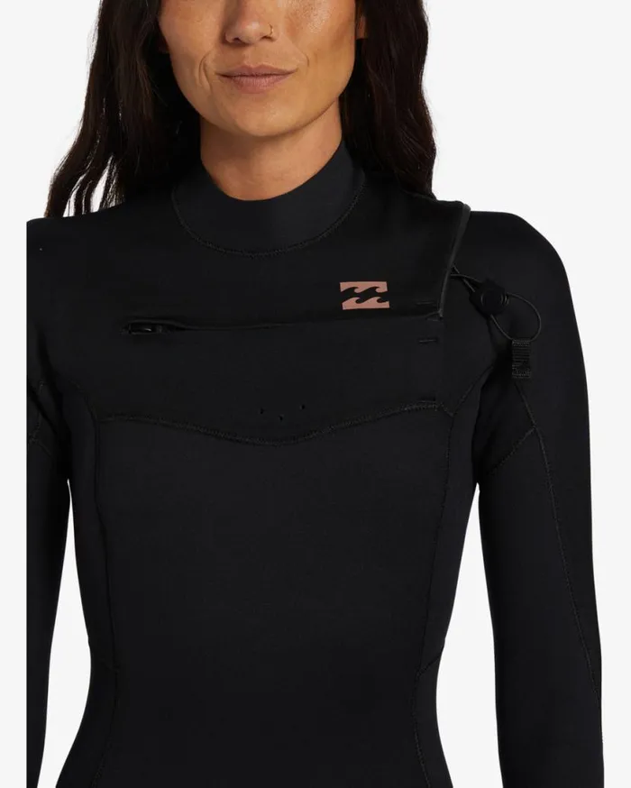 Womens 43mm Foil Chest Zip Wetsuit Black Billabong Wetsuits Womens 43mm Foil Chest Zip Wetsuit Black Billabong Wetsuits