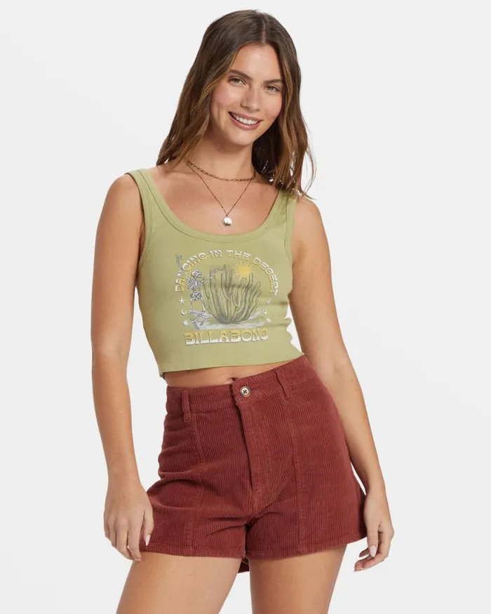 Womens Dancing Desert TShirt Avocado Billabong Tops Womens Dancing Desert TShirt Avocado Billabong Tops