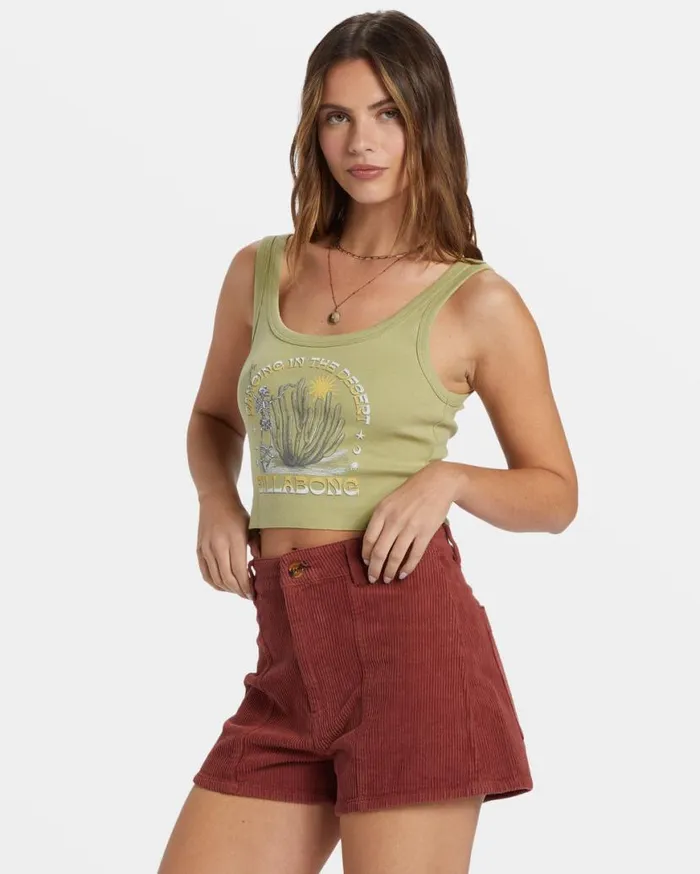 Womens Dancing Desert TShirt Avocado Billabong Tops Womens Dancing Desert TShirt Avocado Billabong Tops
