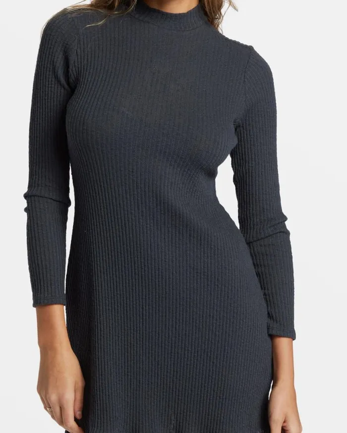 Womens Dawn LongSleeve Mini Dress Black Sands Billabong Dresses Womens Dawn LongSleeve Mini Dress Black Sands Billabong Dresses