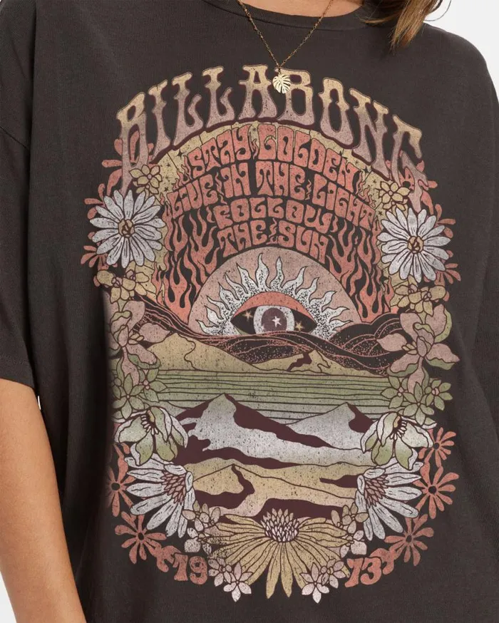 Womens Golden Times TShirt Off Black Billabong Graphic Tees and Tanks Womens Golden Times TShirt Off Black Billabong Graphic Tees and Tanks