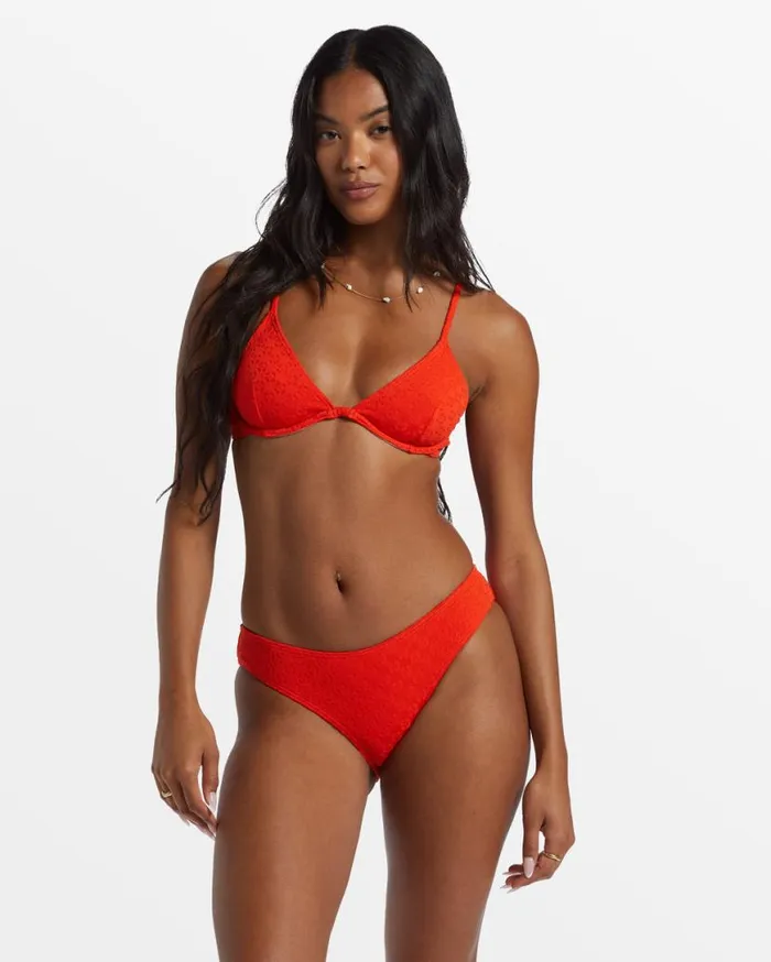 Womens Good Vibes Bondi Moderate Bikini Bottoms Sunset Red Billabong Bikini Bottoms