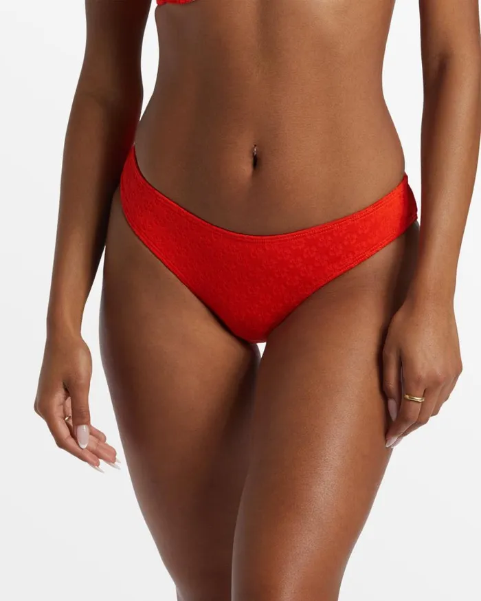 Womens Good Vibes Bondi Moderate Bikini Bottoms Sunset Red Billabong Bikini Bottoms
