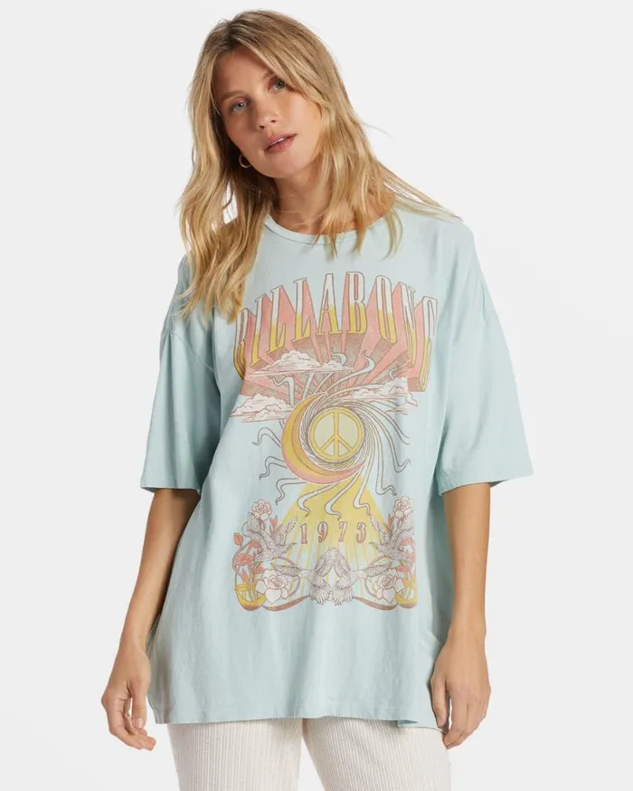 Womens Head In The Clouds TShirt Sea Fog Billabong Graphic Tees and Tanks