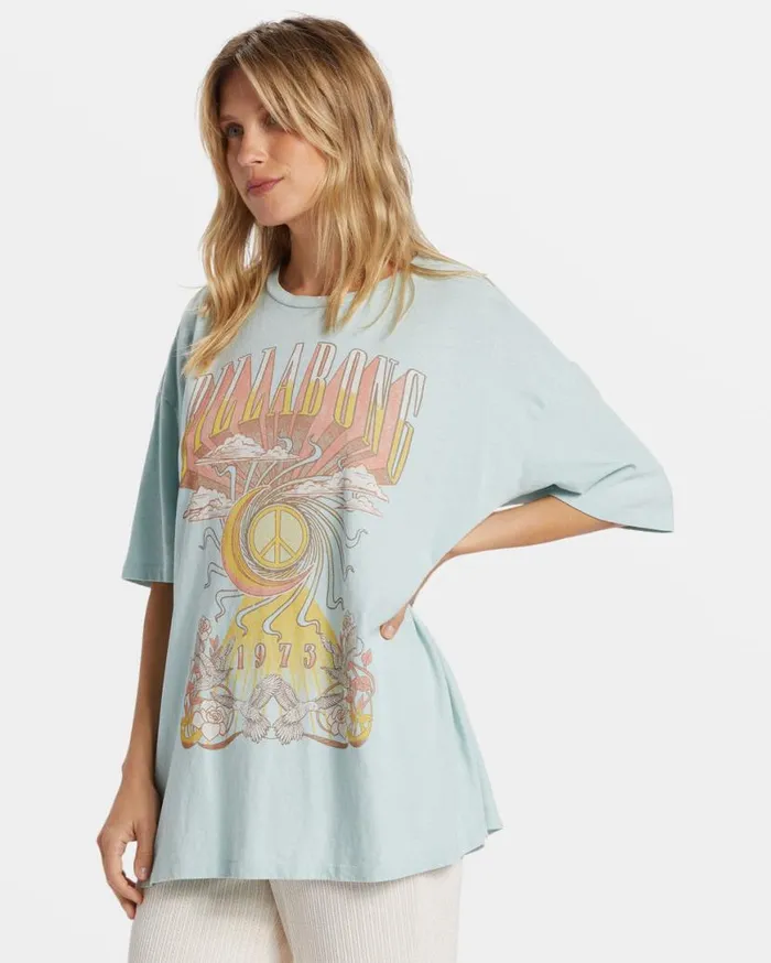 Womens Head In The Clouds TShirt Sea Fog Billabong Graphic Tees and Tanks