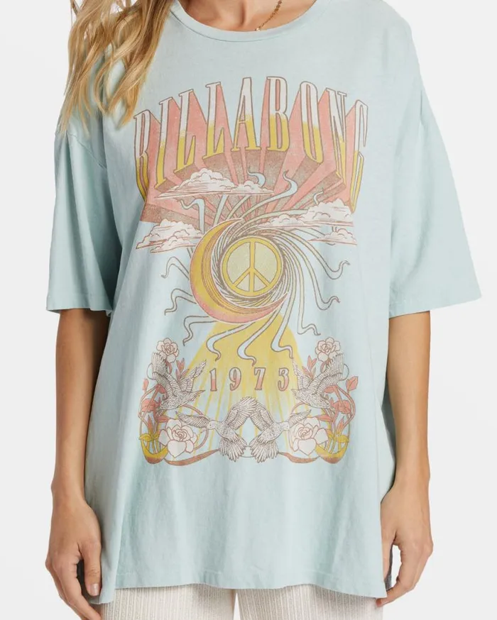 Womens Head In The Clouds TShirt Sea Fog Billabong Graphic Tees and Tanks
