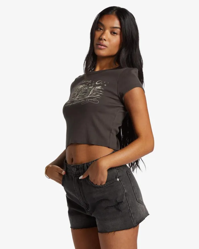 Womens High Tides Short Denim Shorts Fade To Black Billabong Shorts Womens High Tides Short Denim Shorts Fade To Black Billabong Shorts