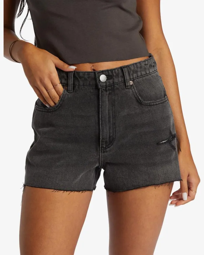 Womens High Tides Short Denim Shorts Fade To Black Billabong Shorts Womens High Tides Short Denim Shorts Fade To Black Billabong Shorts
