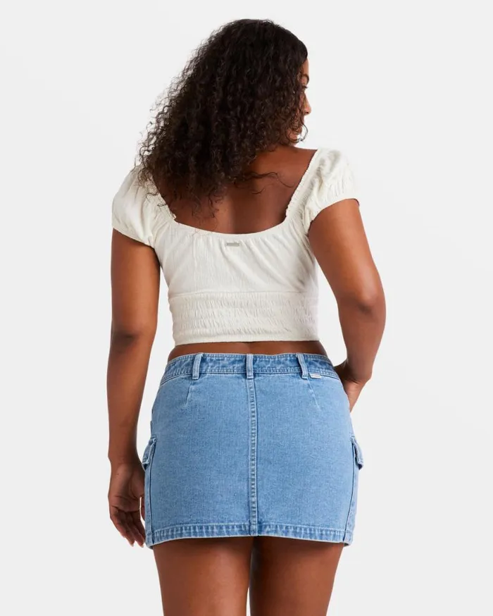 Womens Kallie Crop Top Salt Crystal Billabong Tops