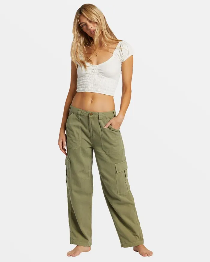 Womens Kallie Crop Top Salt Crystal Billabong Tops
