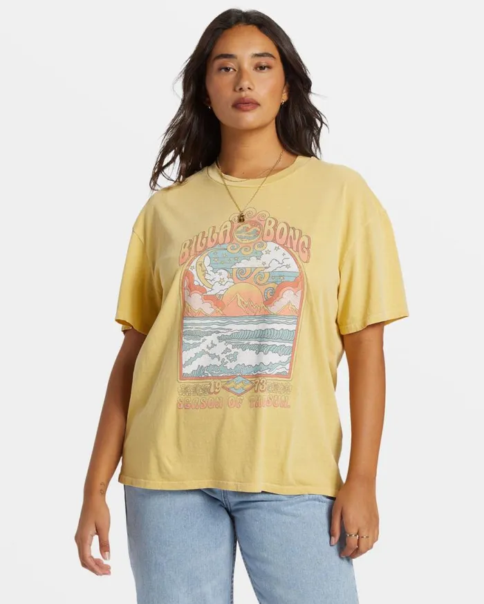 Womens Season Of The Sol TShirt Mellow Daze Billabong Tops