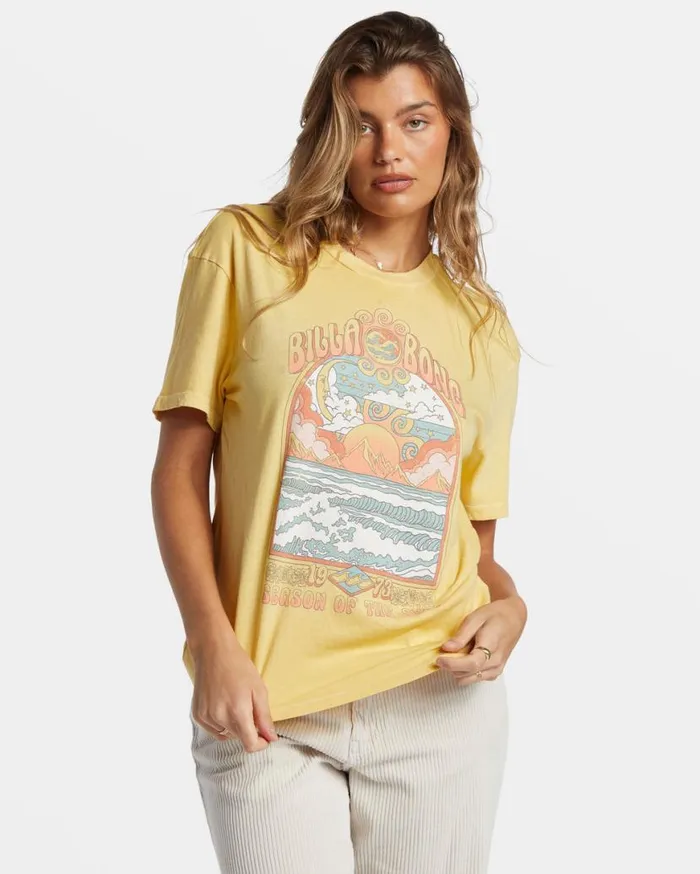 Womens Season Of The Sol TShirt Mellow Daze Billabong Tops