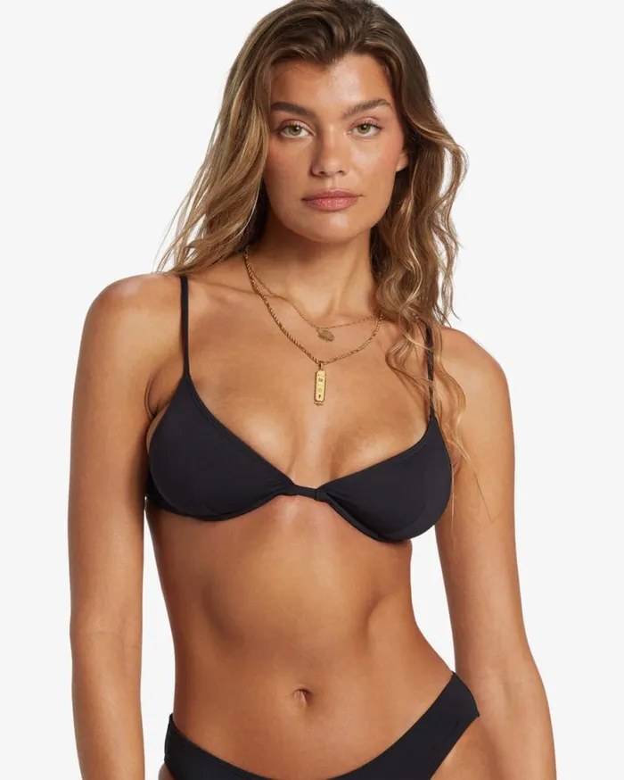Womens Sol Searcher Reese Underwire Bikini Top Black Pebble Billabong Bikini Tops