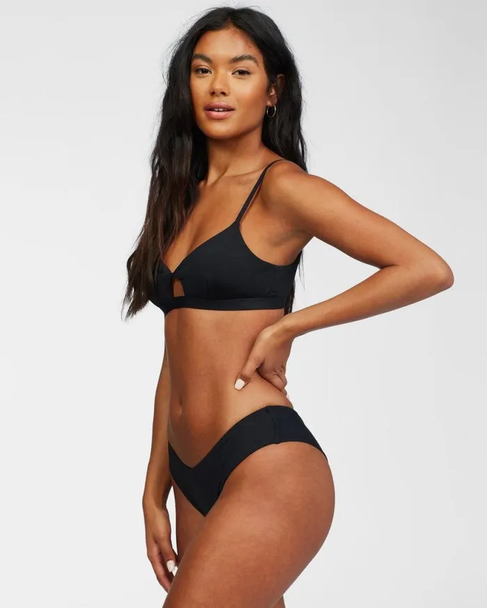 Womens Sol Searcher Twist Bikini Top Black Pebble Billabong Bikini Tops Womens Sol Searcher Twist Bikini Top Black Pebble Billabong Bikini Tops