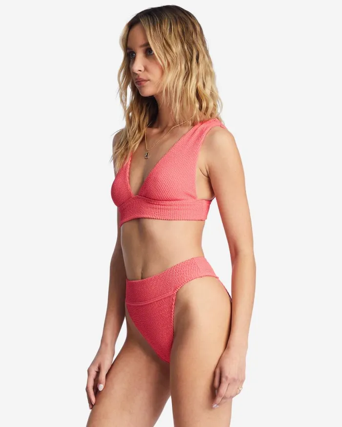 Womens Summer High Plunge Bikini Top Coral Crush Billabong Bikini Tops