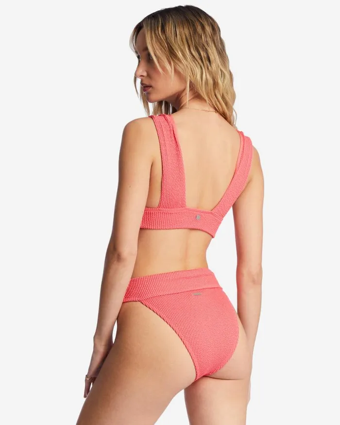 Womens Summer High Plunge Bikini Top Coral Crush Billabong Bikini Tops