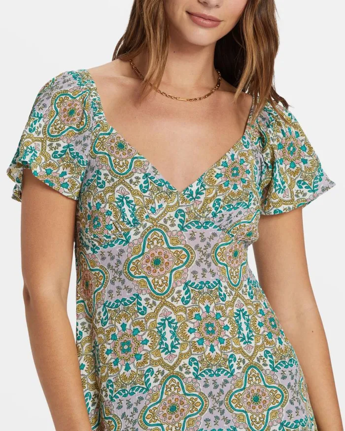 Womens Summerside Tiered Midi Dress Salt Crystal Billabong Dresses Womens Summerside Tiered Midi Dress Salt Crystal Billabong Dresses