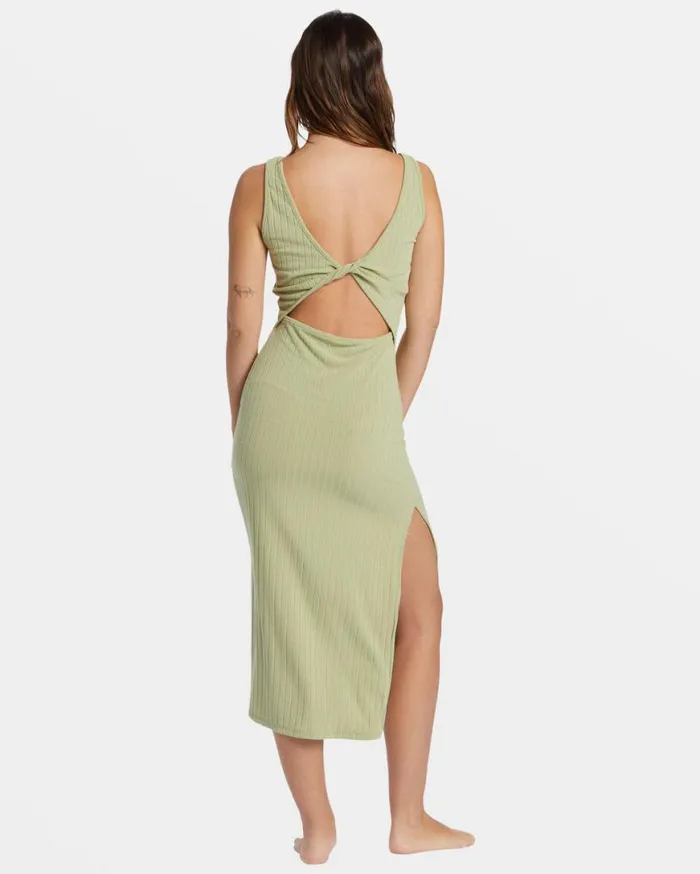 Womens Take A Look Rib Knit Dress Avocado Billabong Dresses