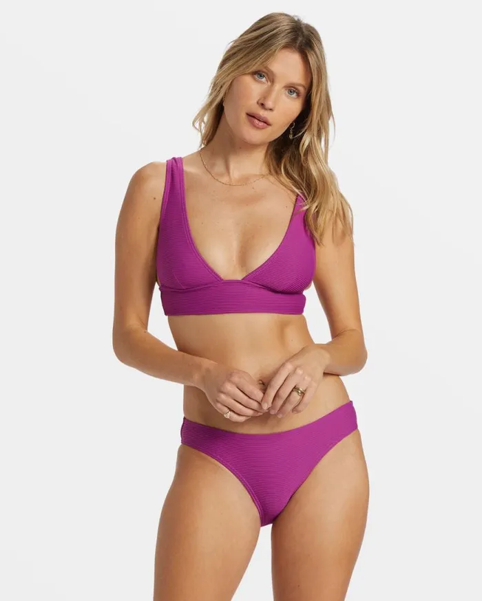 Womens Tanlines Remi Plunge Bikini Top Berry Bliss Billabong Bikinis