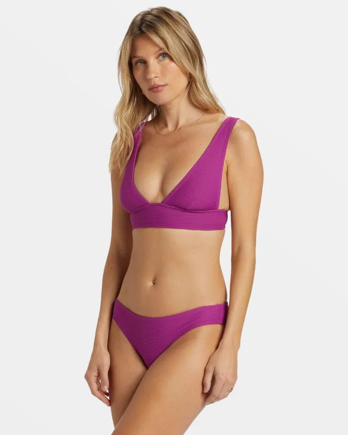 Womens Tanlines Remi Plunge Bikini Top Berry Bliss Billabong Bikinis