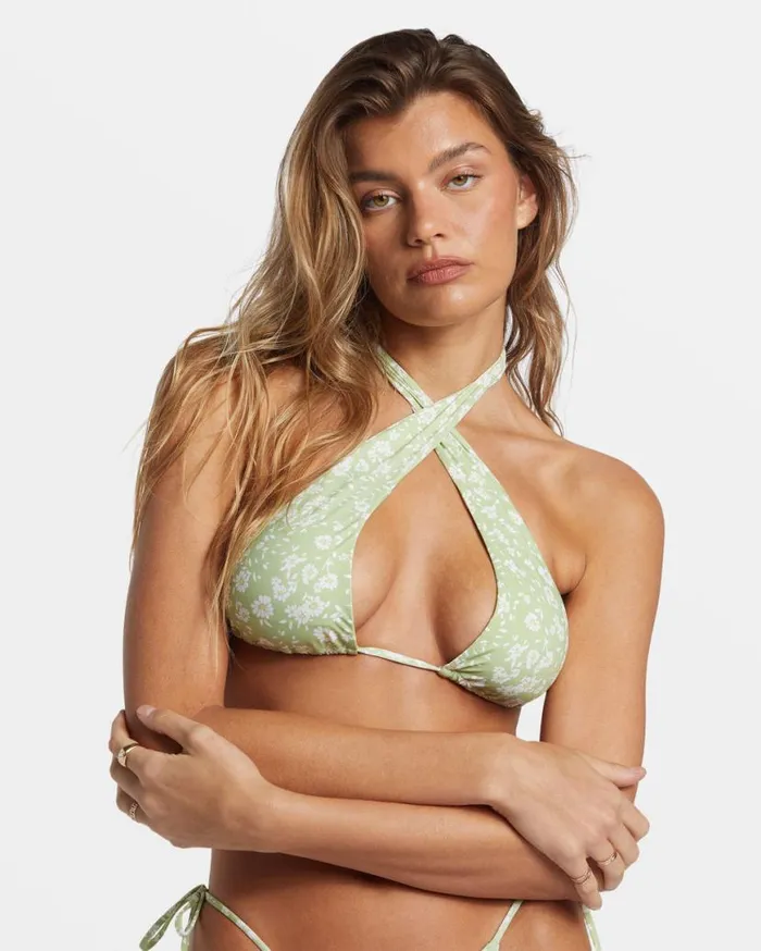 Womens Wild West Ditsy MultiWay Halter Bikini Top Willow Billabong Bikinis