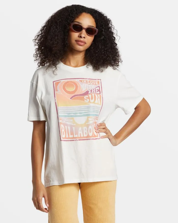 Womens With The Sun TShirt Salt Crystal Billabong Tops