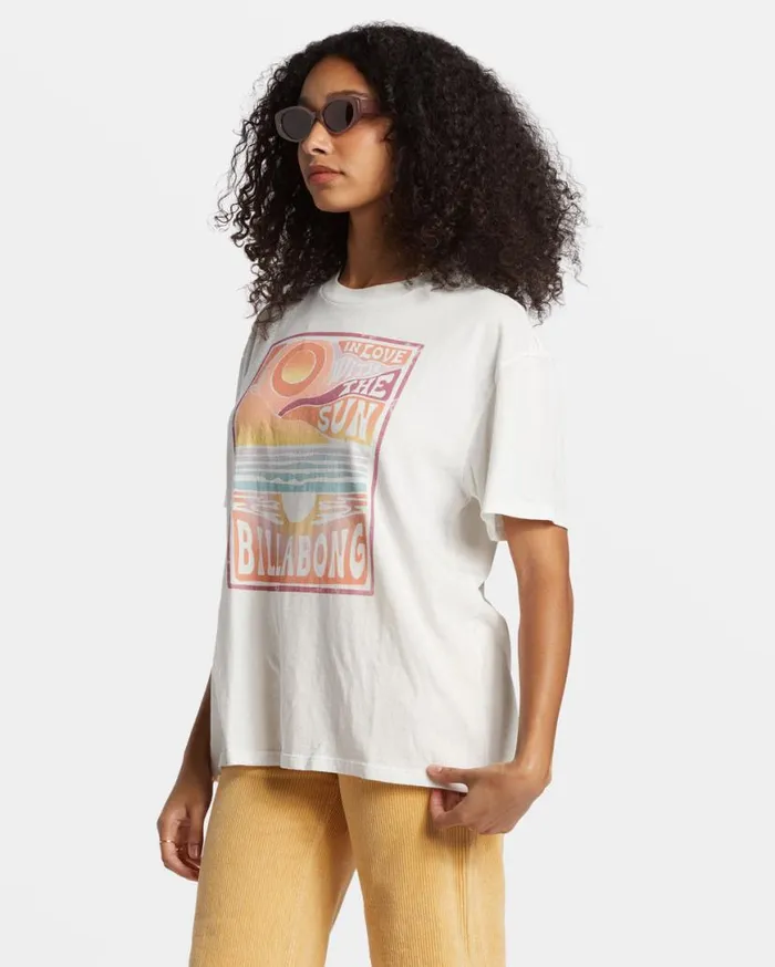 Womens With The Sun TShirt Salt Crystal Billabong Tops