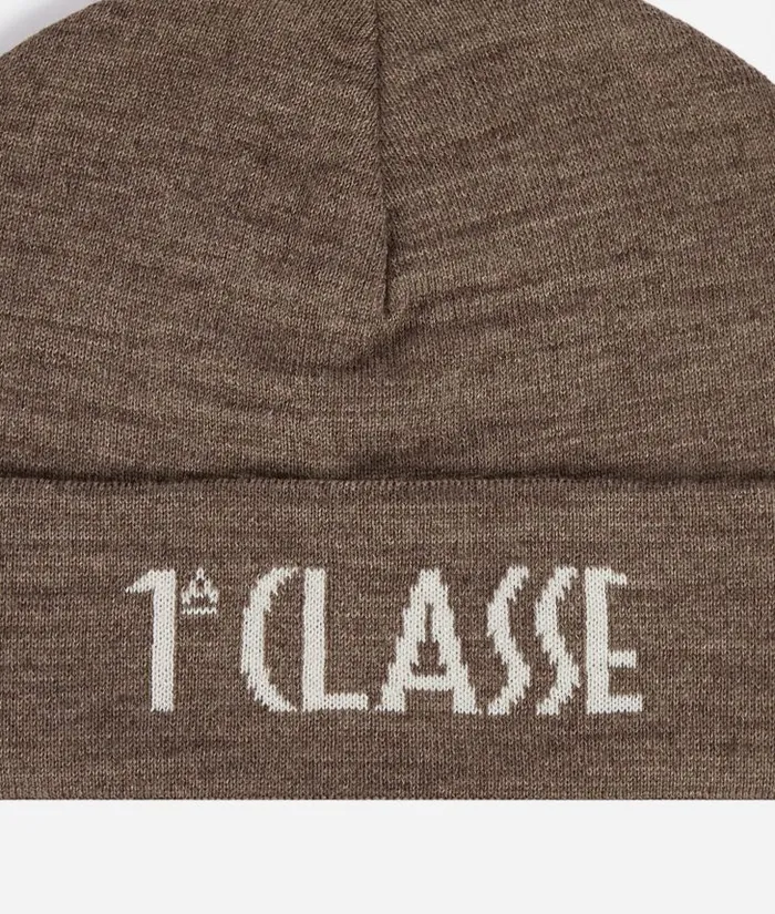 Wool Blend Hat With Logo Dark Taupe Man Alviero Martini Scarves and Hats