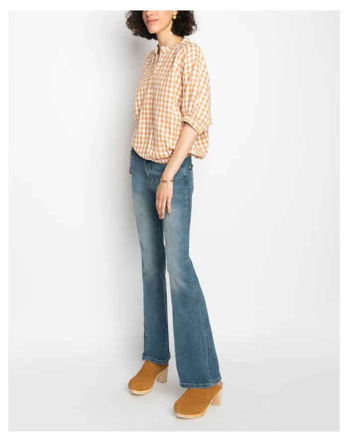 WVN Luca Top Butterum Gingham Yellow Multi Women Madewell Tops and Shirts